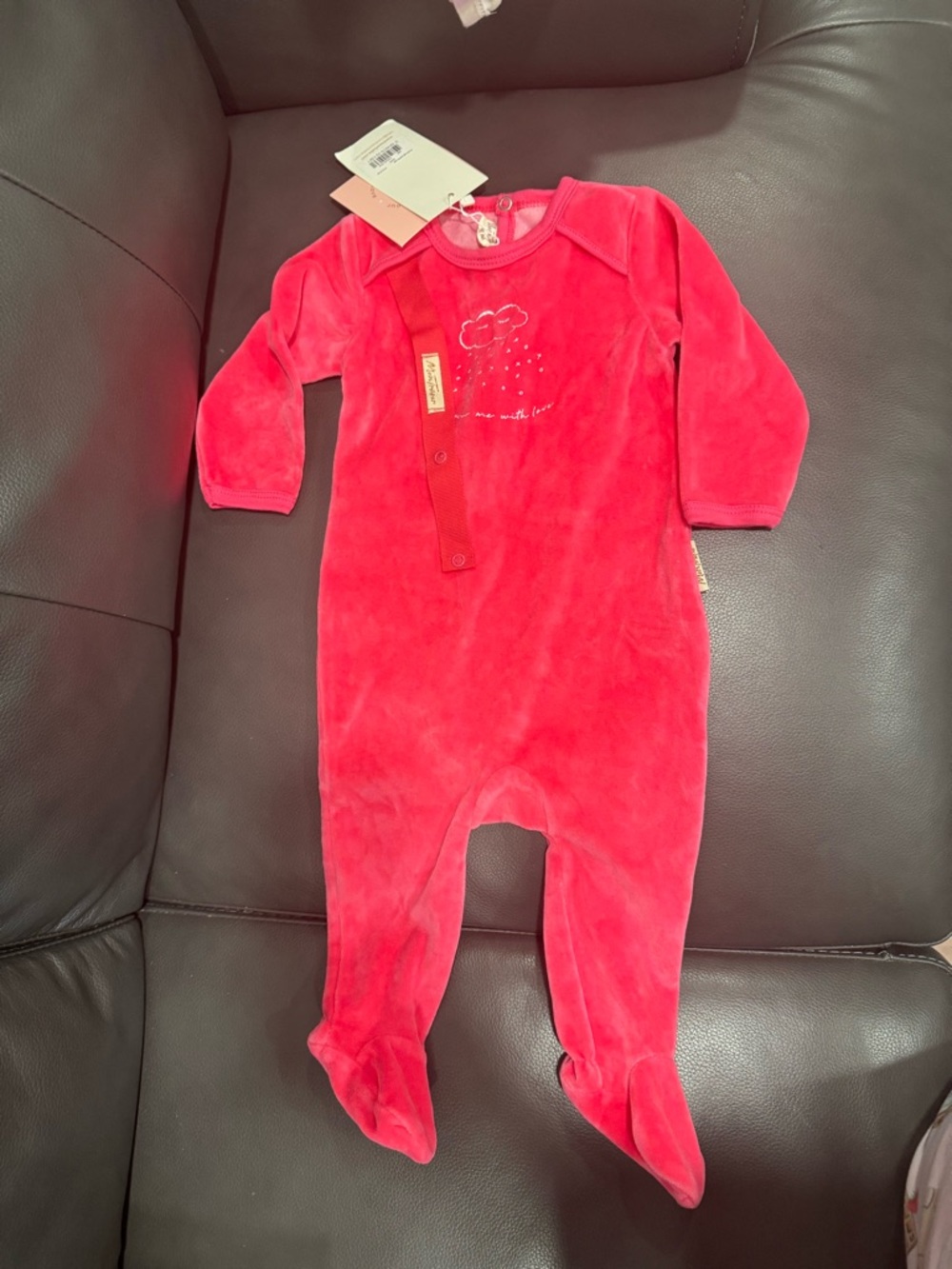 Mon Trésor velour sleeper 9 Months NWT